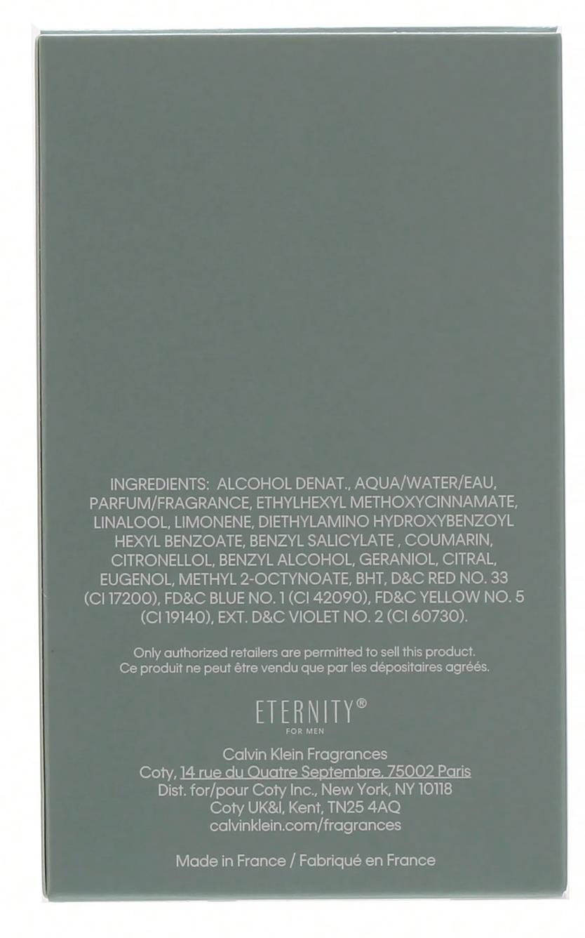 Eternity Cologne Men By Calvin Klein - Eau De Toilette Spray 3.4 Oz