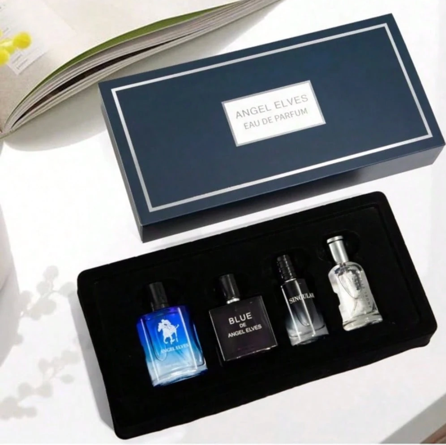 Unisex Perfume Gift Set - Fresh Lemon Scent (1.01 Oz), Featuring 4 Mini Fragrance Samples With Floral And Woody Notes; Long-Lasting Scent.