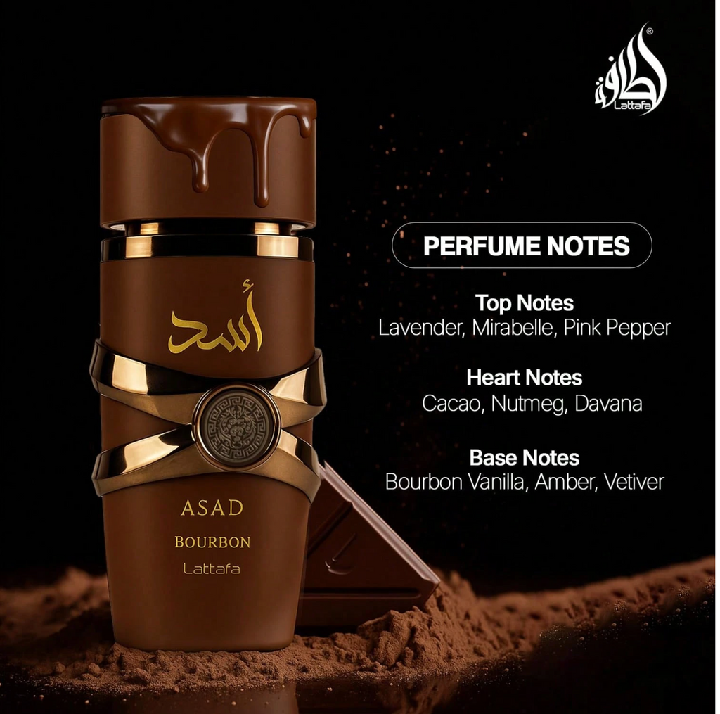 Lattafa Asad Bourbon Eau De Parfum 3.4 Oz / 100 Ml